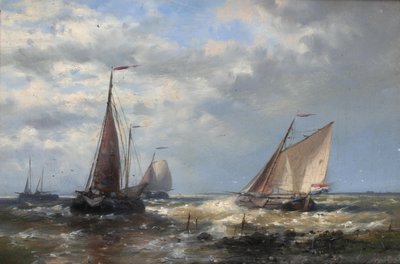 Fishing Boats at Sea by Abraham Hulk
